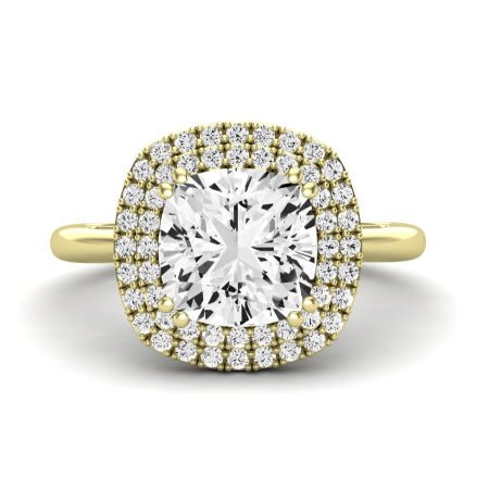 Tulip Diamond Matching Band Only ( Engagement Ring Not Included) For Ring With Cushion Center yellowgold