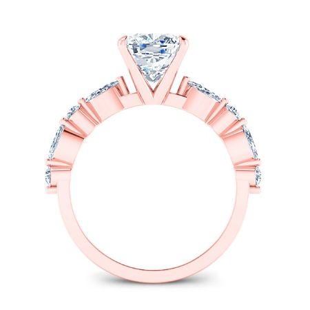 Redbud Diamond Matching Band Only (engagement Ring Not Included) For Ring With Cushion Center rosegold