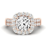 Velvet Diamond Matching Band Only (does Not Include Engagement Ring)  For Ring With Cushion Center rosegold