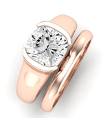 Jasmine Diamond Matching Band Only (does Not Include Engagement Ring) For Ring With Cushion Center rosegold
