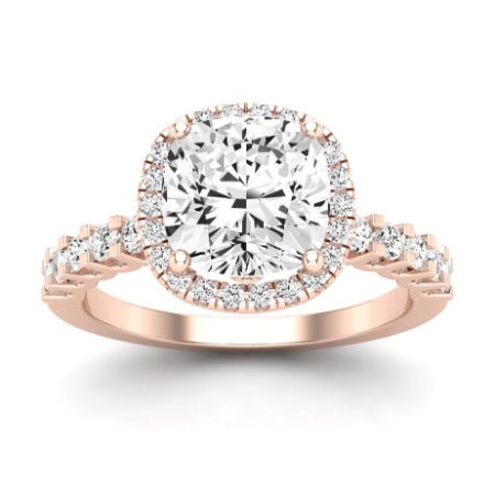 Sweet Pea Diamond Matching Band Only ( Engagement Ring Not Included) For Ring With Cushion Center rosegold
