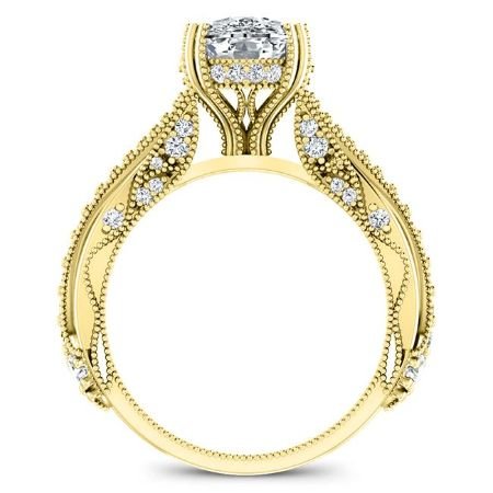 Tansy Diamond Matching Band Only (engagement Ring Not Included) For Ring With Cushion Center yellowgold