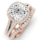 Silene Diamond Matching Band Only ( Engagement Ring Not Included) For Ring With Cushion Center rosegold