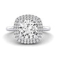 Tulip Diamond Matching Band Only ( Engagement Ring Not Included) For Ring With Cushion Center whitegold