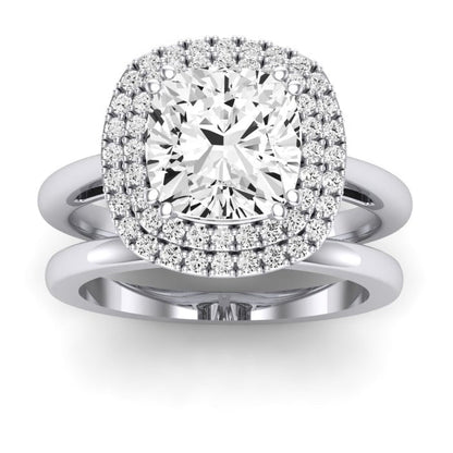 Tulip Diamond Matching Band Only ( Engagement Ring Not Included) For Ring With Cushion Center whitegold