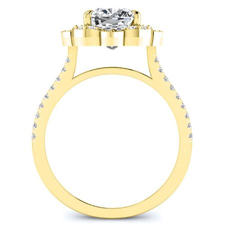Rockrose Diamond Matching Band Only (engagement Ring Not Included) For Ring With Cushion Center yellowgold