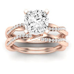 Iris Diamond Matching Band Only (does Not Include Engagement Ring) For Ring With Cushion Center rosegold