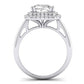 Tulip Diamond Matching Band Only ( Engagement Ring Not Included) For Ring With Cushion Center whitegold