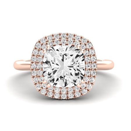 Tulip Diamond Matching Band Only ( Engagement Ring Not Included) For Ring With Cushion Center rosegold