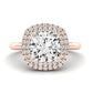 Tulip Diamond Matching Band Only ( Engagement Ring Not Included) For Ring With Cushion Center rosegold