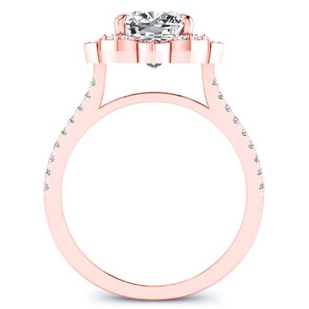 Rockrose Diamond Matching Band Only (engagement Ring Not Included) For Ring With Cushion Center rosegold