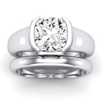 Jasmine Diamond Matching Band Only (does Not Include Engagement Ring) For Ring With Cushion Center whitegold