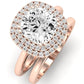 Tulip Diamond Matching Band Only ( Engagement Ring Not Included) For Ring With Cushion Center rosegold