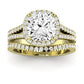 Silene Diamond Matching Band Only ( Engagement Ring Not Included) For Ring With Cushion Center yellowgold