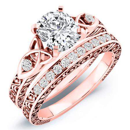 Venus Diamond Matching Band Only (engagement Ring Not Included) For Ring With Cushion Center rosegold