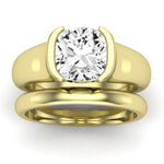 Jasmine Diamond Matching Band Only (does Not Include Engagement Ring) For Ring With Cushion Center yellowgold