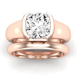 Jasmine Diamond Matching Band Only (does Not Include Engagement Ring) For Ring With Cushion Center rosegold