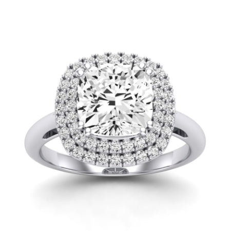 Tulip Diamond Matching Band Only ( Engagement Ring Not Included) For Ring With Cushion Center whitegold