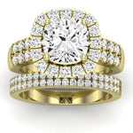 Velvet Diamond Matching Band Only (does Not Include Engagement Ring)  For Ring With Cushion Center yellowgold