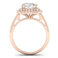 Tulip Diamond Matching Band Only ( Engagement Ring Not Included) For Ring With Cushion Center rosegold