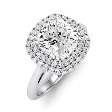 Tulip Diamond Matching Band Only ( Engagement Ring Not Included) For Ring With Cushion Center whitegold