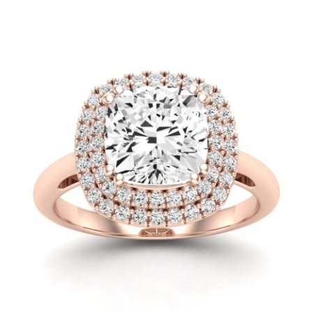 Tulip Diamond Matching Band Only ( Engagement Ring Not Included) For Ring With Cushion Center rosegold