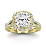 Tea Rose Diamond Matching Band Only (does Not Include Engagement Ring) For Ring With Cushion Center yellowgold