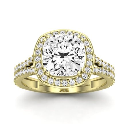 Tea Rose Diamond Matching Band Only (does Not Include Engagement Ring) For Ring With Cushion Center yellowgold