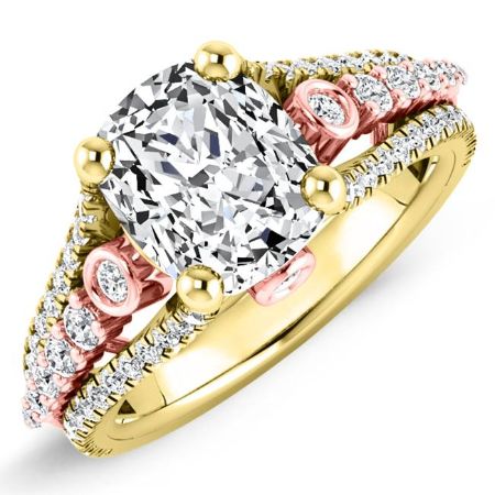 Sireli Diamond Matching Band Only (engagement Ring Not Included) For Ring With Cushion Center yellowgold