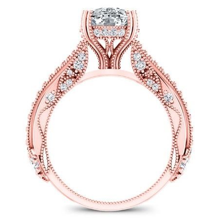 Tansy Diamond Matching Band Only (engagement Ring Not Included) For Ring With Cushion Center rosegold