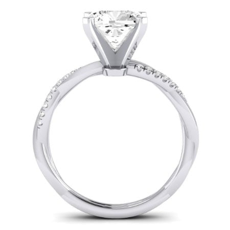 Iris Diamond Matching Band Only (does Not Include Engagement Ring) For Ring With Cushion Center whitegold