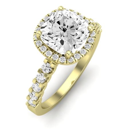 Sweet Pea Diamond Matching Band Only ( Engagement Ring Not Included) For Ring With Cushion Center yellowgold