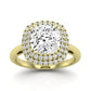 Tulip Diamond Matching Band Only ( Engagement Ring Not Included) For Ring With Cushion Center yellowgold