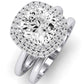 Tulip Diamond Matching Band Only ( Engagement Ring Not Included) For Ring With Cushion Center whitegold