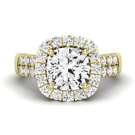 Velvet Diamond Matching Band Only (does Not Include Engagement Ring)  For Ring With Cushion Center yellowgold
