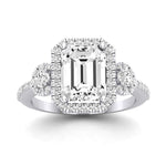 Lunaria Diamond Matching Band Only (does Not Include Engagement Ring) For Ring With Emerald Center whitegold