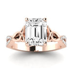 Pavonia Diamond Matching Band Only (does Not Include Engagement Ring)  For Ring With Emerald Center rosegold