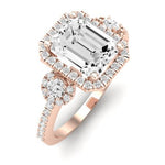 Lunaria Diamond Matching Band Only (does Not Include Engagement Ring) For Ring With Emerald Center rosegold