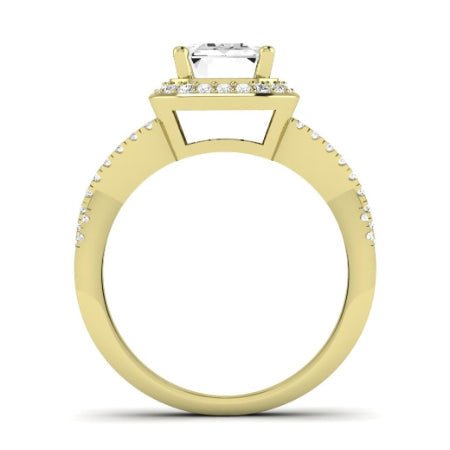 Moonflower Diamond Matching Band Only ( Engagement Ring Not Included) For Ring With Emerald Center yellowgold