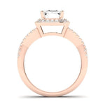 Moonflower Diamond Matching Band Only ( Engagement Ring Not Included) For Ring With Emerald Center rosegold