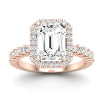 Sweet Pea Diamond Matching Band Only ( Engagement Ring Not Included) For Ring With Emerald Center rosegold