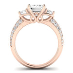 Thistle Diamond Matching Band Only ( Engagement Ring Not Included) For Ring With Emerald Center rosegold
