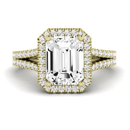 Silene Diamond Matching Band Only ( Engagement Ring Not Included) For Ring With Emerald Center yellowgold