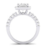 Sweet Pea Diamond Matching Band Only ( Engagement Ring Not Included) For Ring With Emerald Center whitegold