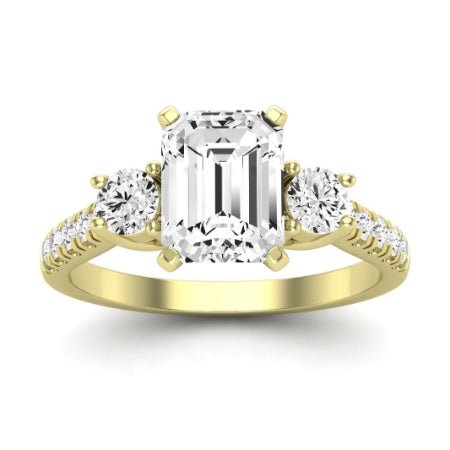 Primrose Diamond Matching Band Only ( Engagement Ring Not Included) For Ring With Emerald Center yellowgold