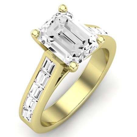 Yarrow Diamond Matching Band Only (engagement Ring Not Included) For Ring With Emerald Center yellowgold
