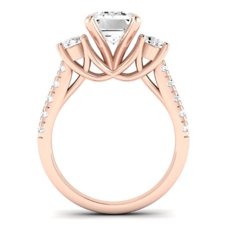 Primrose Diamond Matching Band Only ( Engagement Ring Not Included) For Ring With Emerald Center rosegold