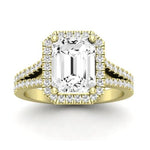 Silene Diamond Matching Band Only ( Engagement Ring Not Included) For Ring With Emerald Center yellowgold