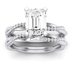 Iris Diamond Matching Band Only (does Not Include Engagement Ring) For Ring With Emerald Center whitegold