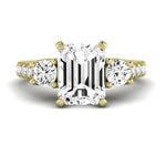 Primrose Diamond Matching Band Only ( Engagement Ring Not Included) For Ring With Emerald Center yellowgold